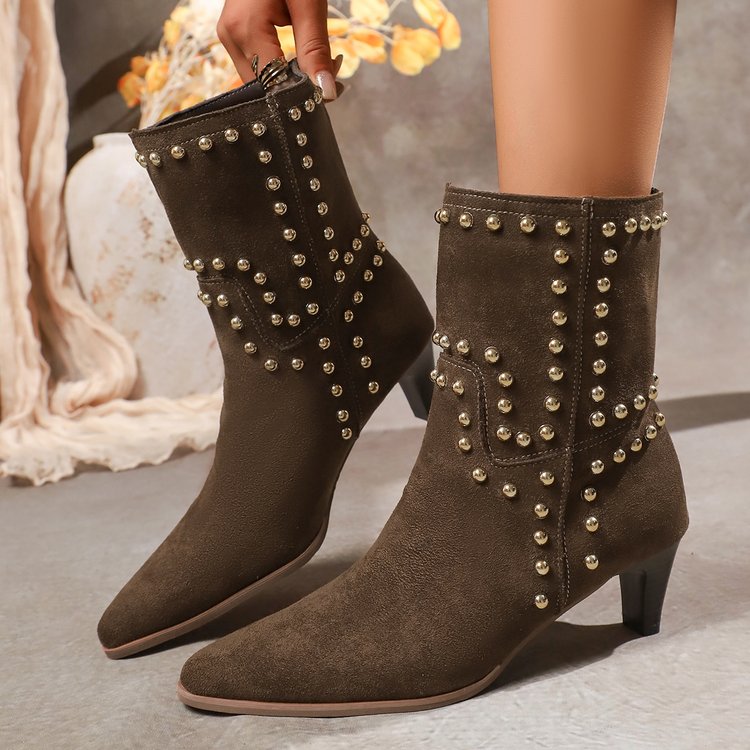Stride Suede Pointed Ankle Boots