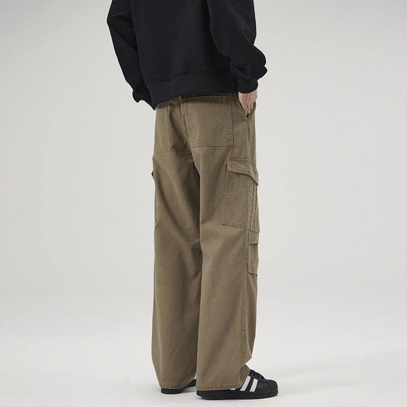 Rover Men's Multi-Pocket Pocket Washed Cargo Pants