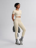 SculptForm Ribbed Seamless High-Waist Two-Piece Set