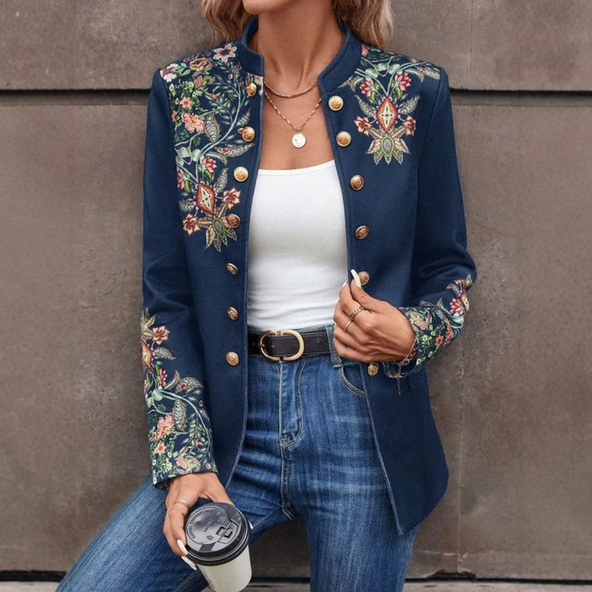 Aurelia Floral Embroidered Blazer