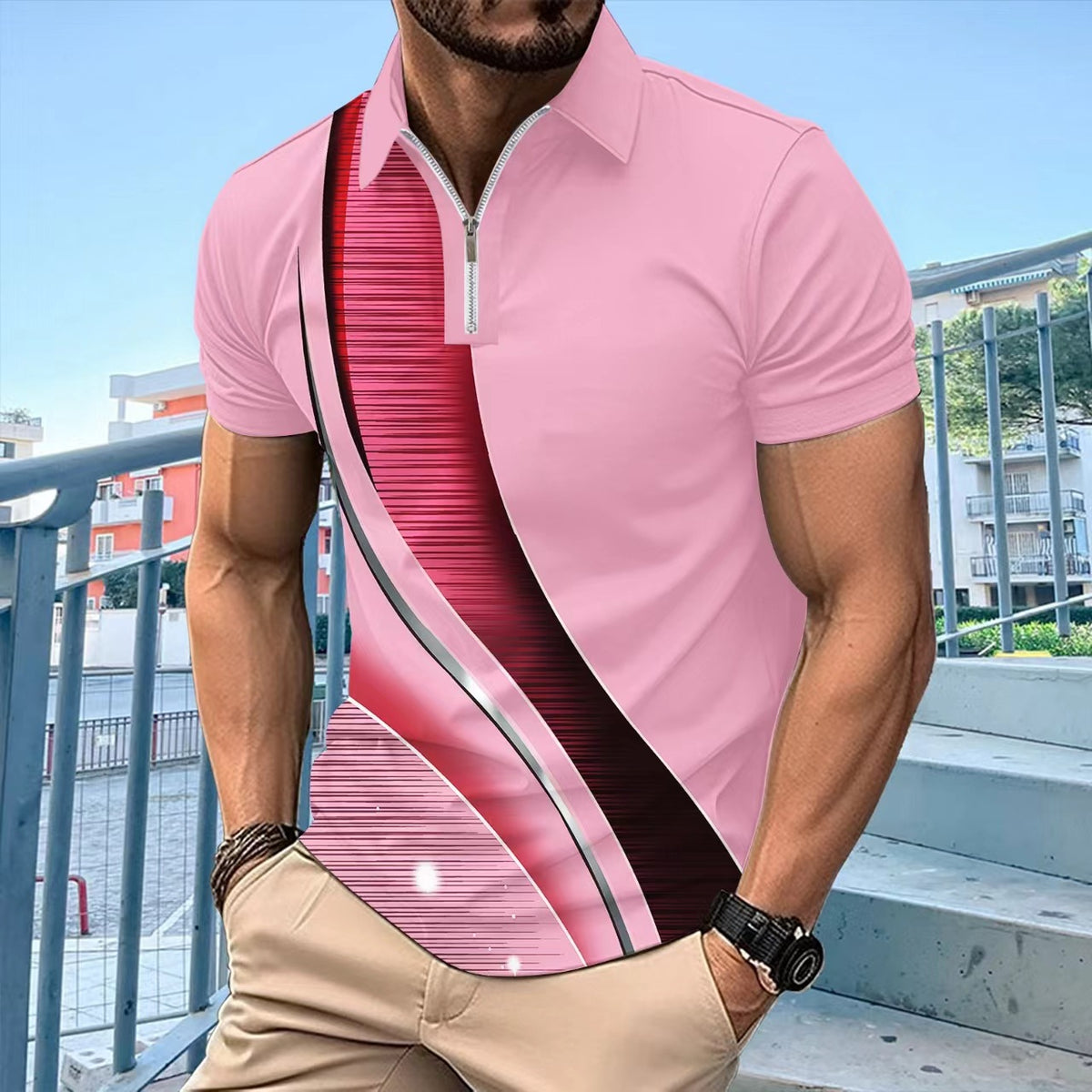 Metro Men's Printed Gradient Polo Shirt