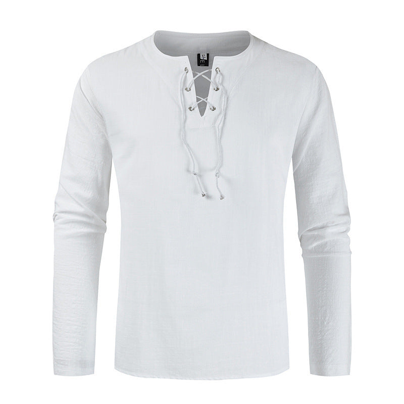 Metro Men's Linen Cotton Lace Shirt