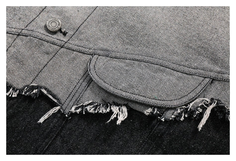 District Men's Lapel Denim Jacket