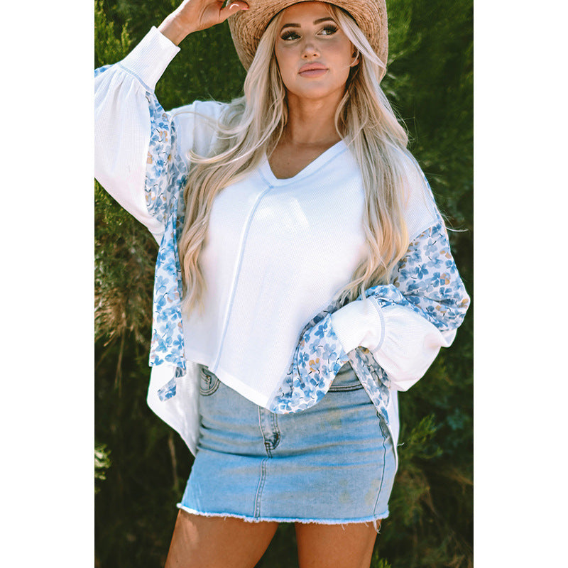 Aurelia Relaxed Long-Sleeve V-Neck Top