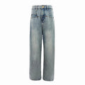 Indigo Relaxed Washed Retro Wide-Leg Jeans