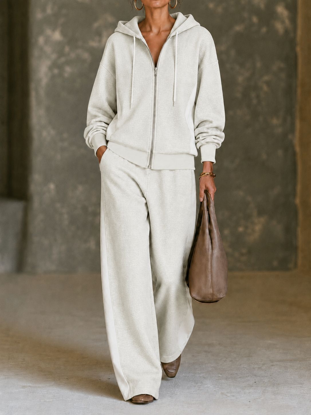 Sera Wide-Leg Zip-Up Colour-Block Tracksuit