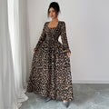 Nova Long-Sleeve Leopard Printed Maxi Dress