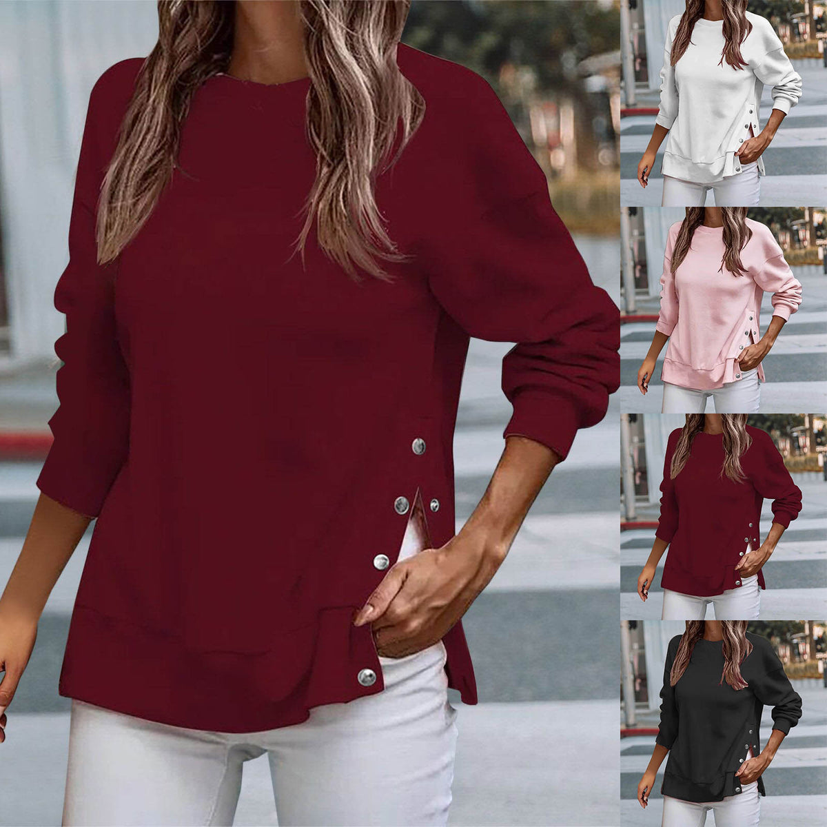 Aurelia Button Pullover