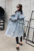 Lumen Denim Retro Trench Coat