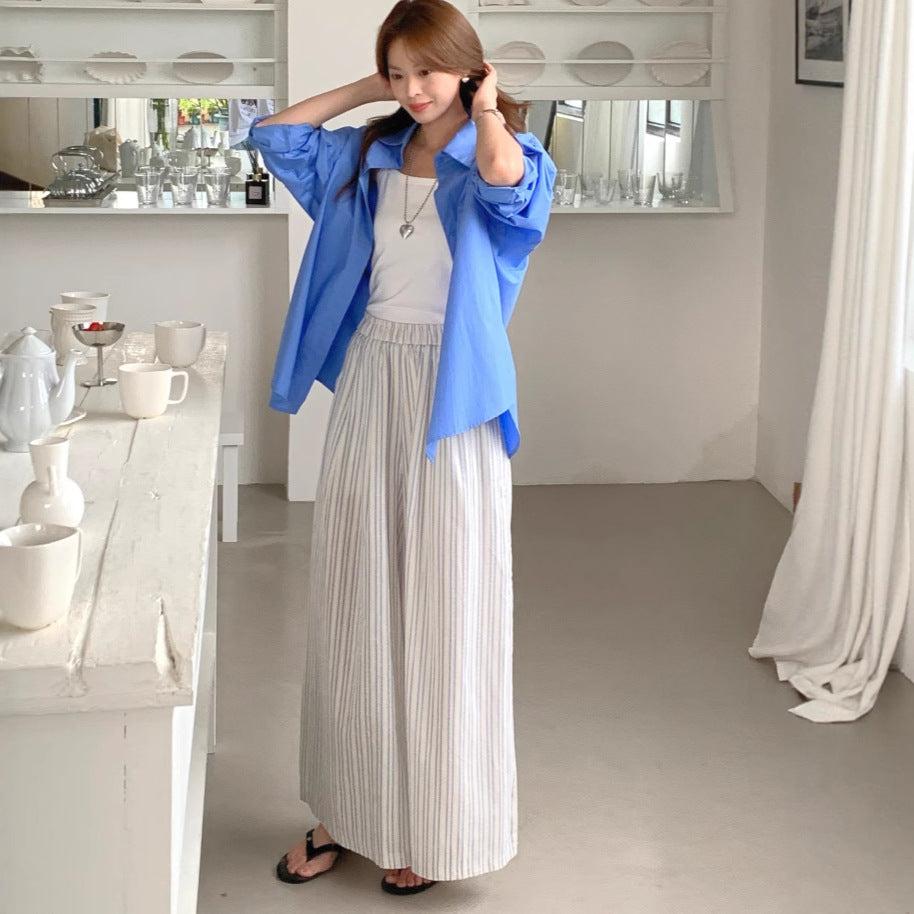 Flow Bexley Striped Wide-Leg Trousers