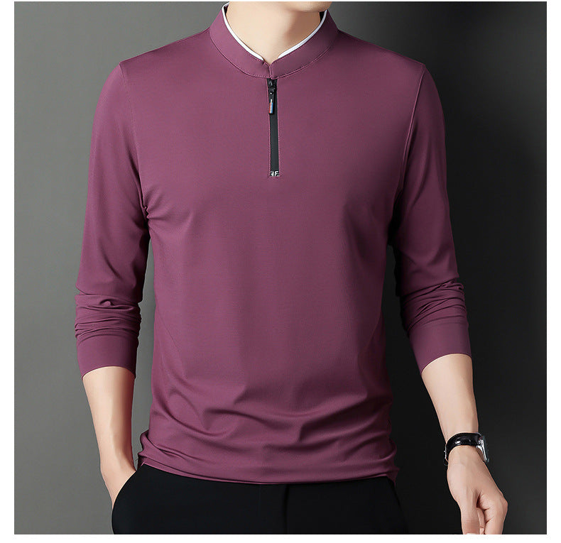 Metro Men's Long-Sleeve Stand-Collar Shirt