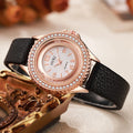 Tempo Minimalist Round Rhinestone Watch
