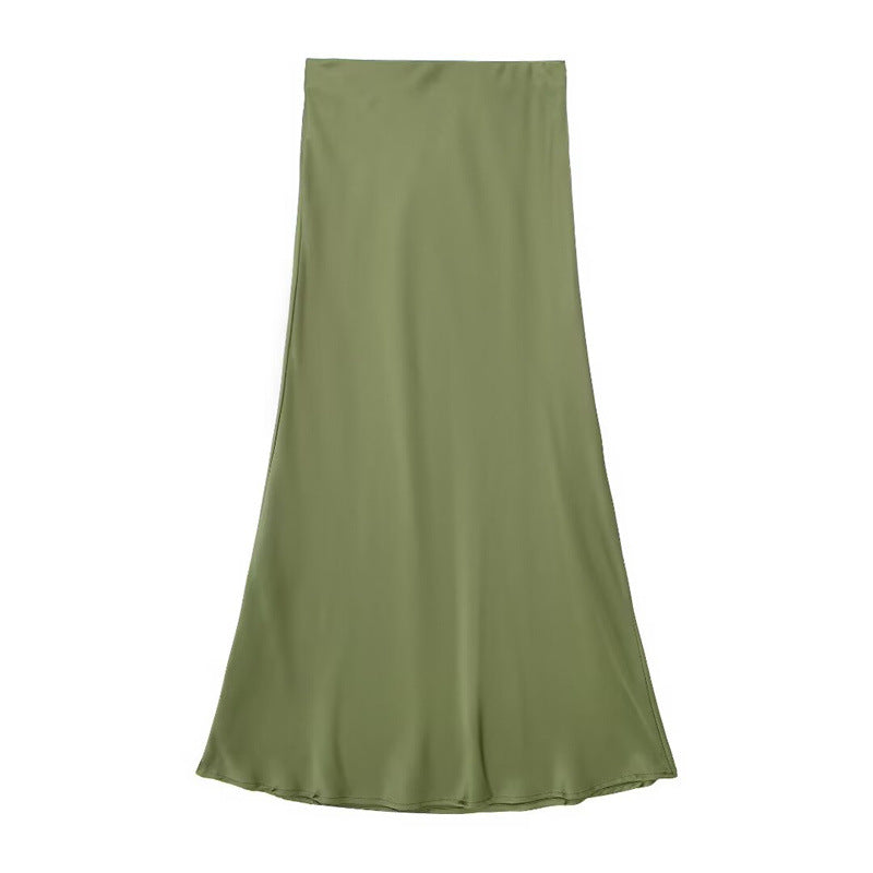 Sway Satin Silky Slim Midi Skirt