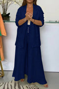 Flow Linen Cotton Wide-Leg Cardigan
