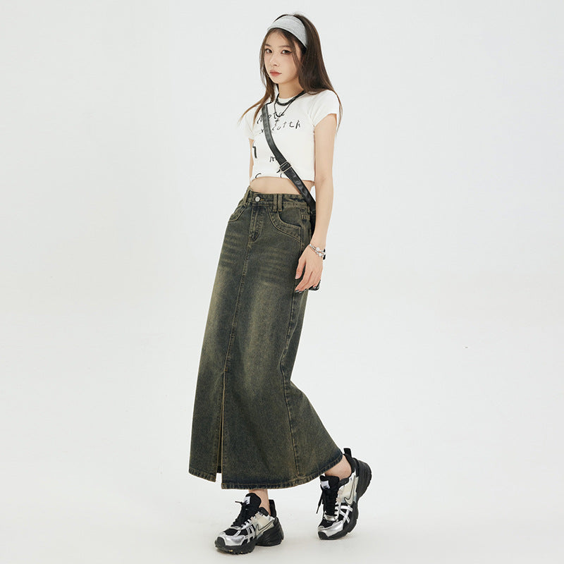 Sway Garnet Retro Denim Skirt