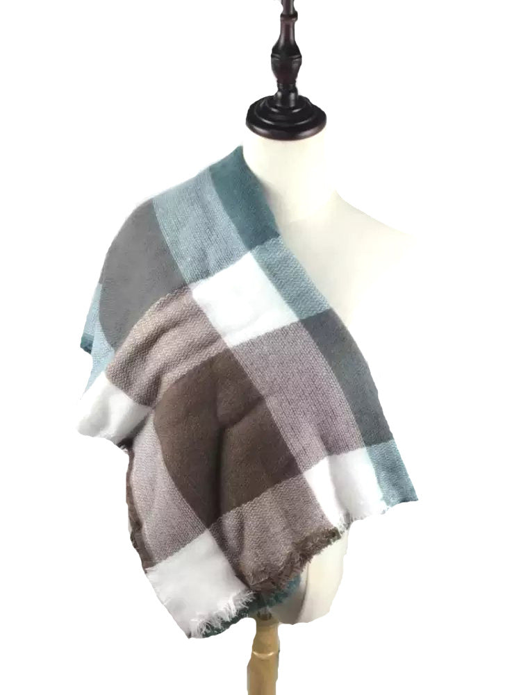 Ember Plaid Square Scarf