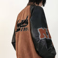Halo Men's Suede Embroidered Bomber Jacket