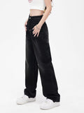 Indigo Distressed Retro Straight Jeans