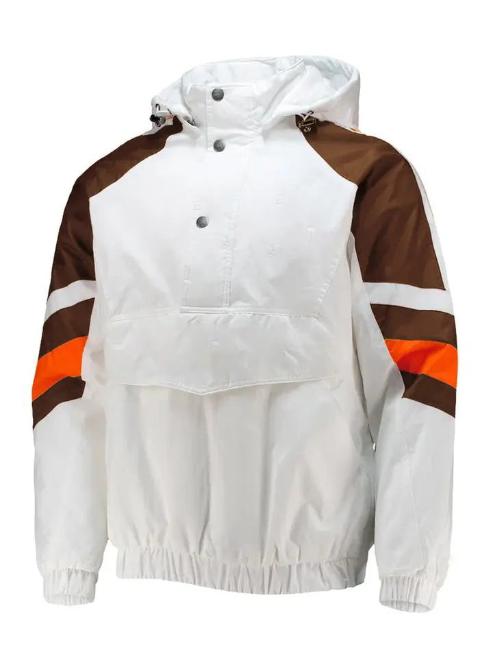 District Men's Hooded Half-Zip Colour-Block Windbreaker