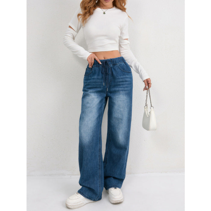Indigo Denim Straight Jeans
