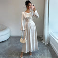 Nova High-Waist Long-Sleeve Maxi Dress