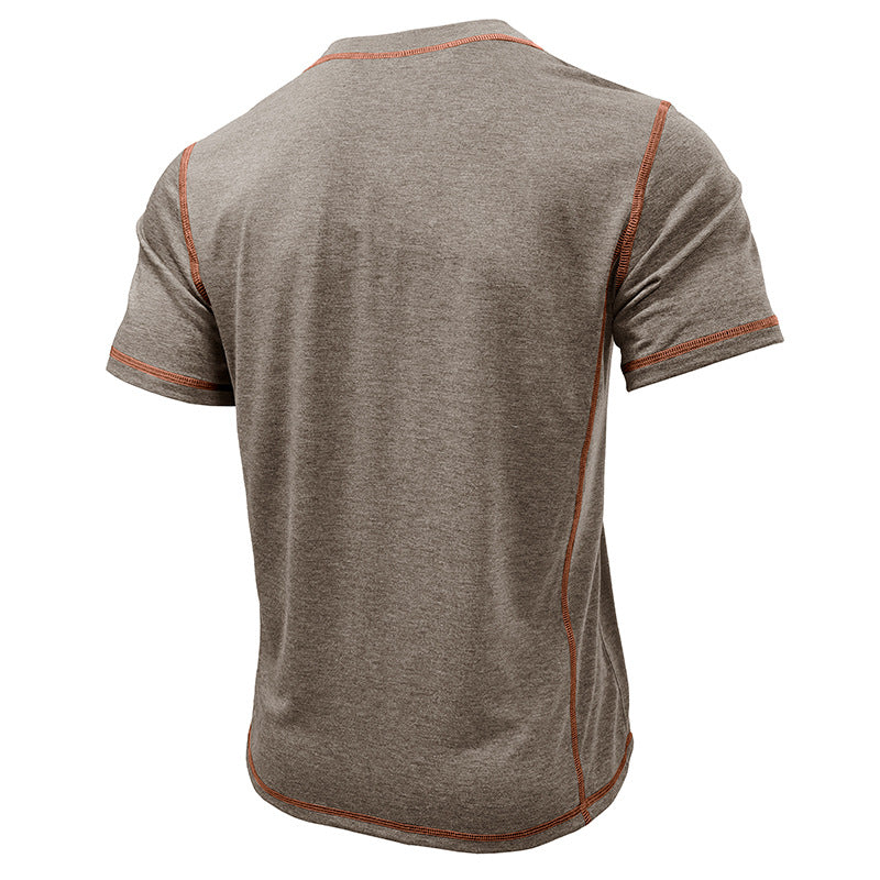 Metro Men's Short-Sleeve Round Henley Shirt