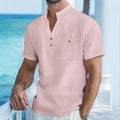 Archive Men's Linen Short-Sleeve Stand-Collar T-Shirt