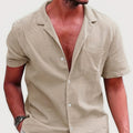 Metro Arden Men's Relaxed Solid Linen Shirt