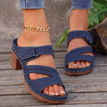 Stride Chunky Block-Heel Solid Slides