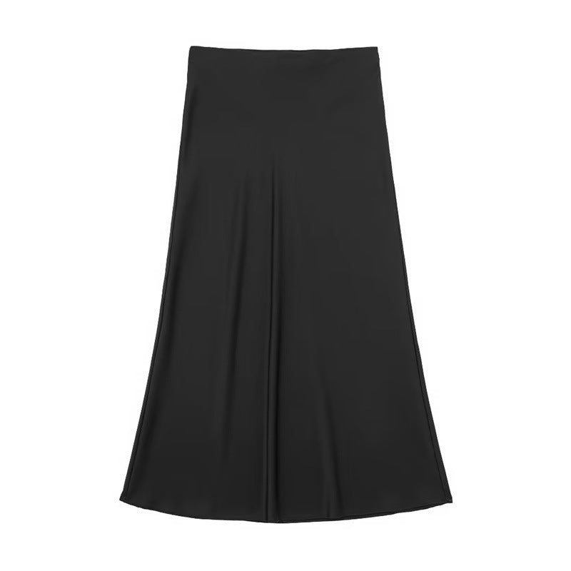 Sway Satin Silky Slim Midi Skirt