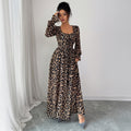 Nova Long-Sleeve Leopard Printed Maxi Dress