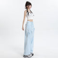Rover Wide-Leg Straight Drawstring Cargo Pants
