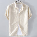 Metro Men's Short-Sleeve Breathable Linen Shirt
