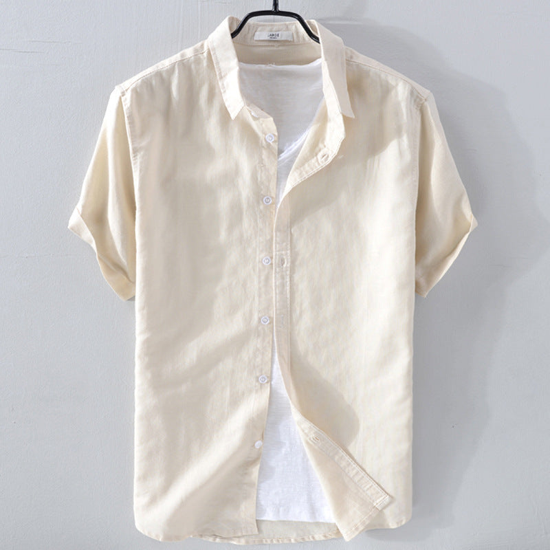 Metro Men's Short-Sleeve Breathable Linen Shirt
