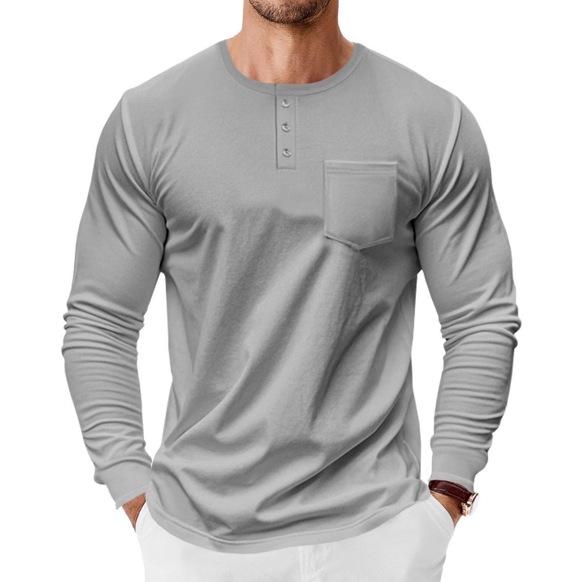 Metro Arden Men's Long-Sleeve Henley Shirt