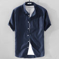 Metro Men's Short-Sleeve Breathable Linen Shirt