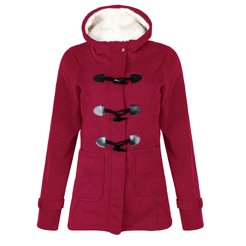 Lumen Wool Hooded Button Coat