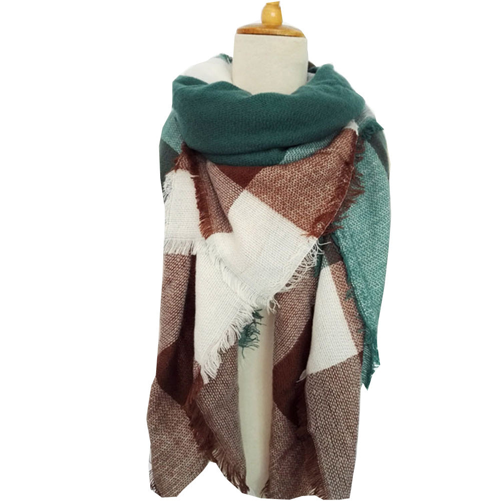 Ember Plaid Square Scarf