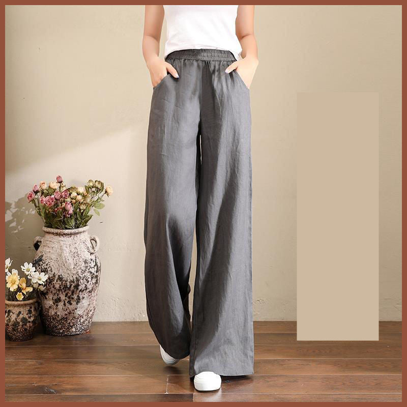 Flow Linen Relaxed Wide-Leg Trousers