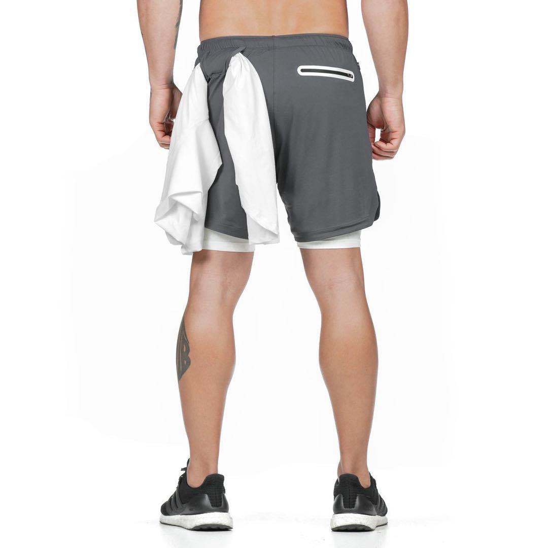 2-in-1 training shorts in dark grey