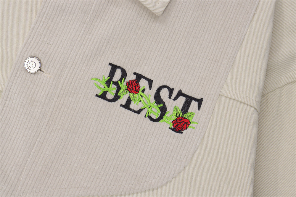 District Men's Letter-Print Embroidered Jacket