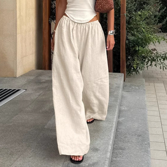 Flow Calder Linen Cotton Wide-Leg Trousers