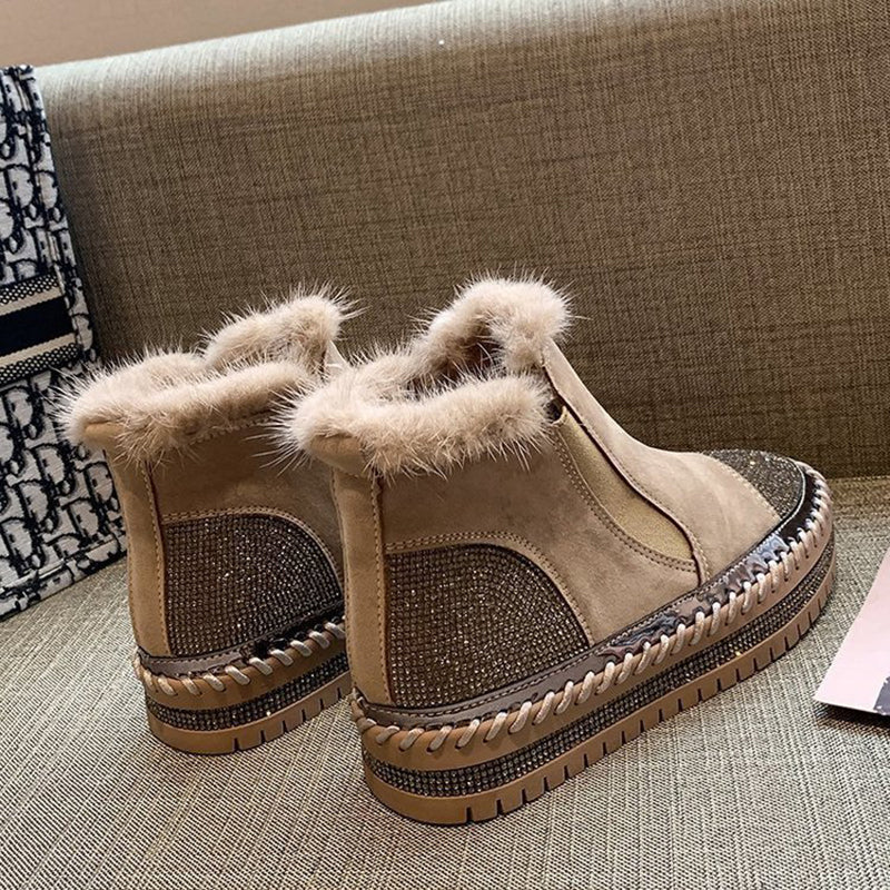 Stride Platform Rhinestone Ankle Boots
