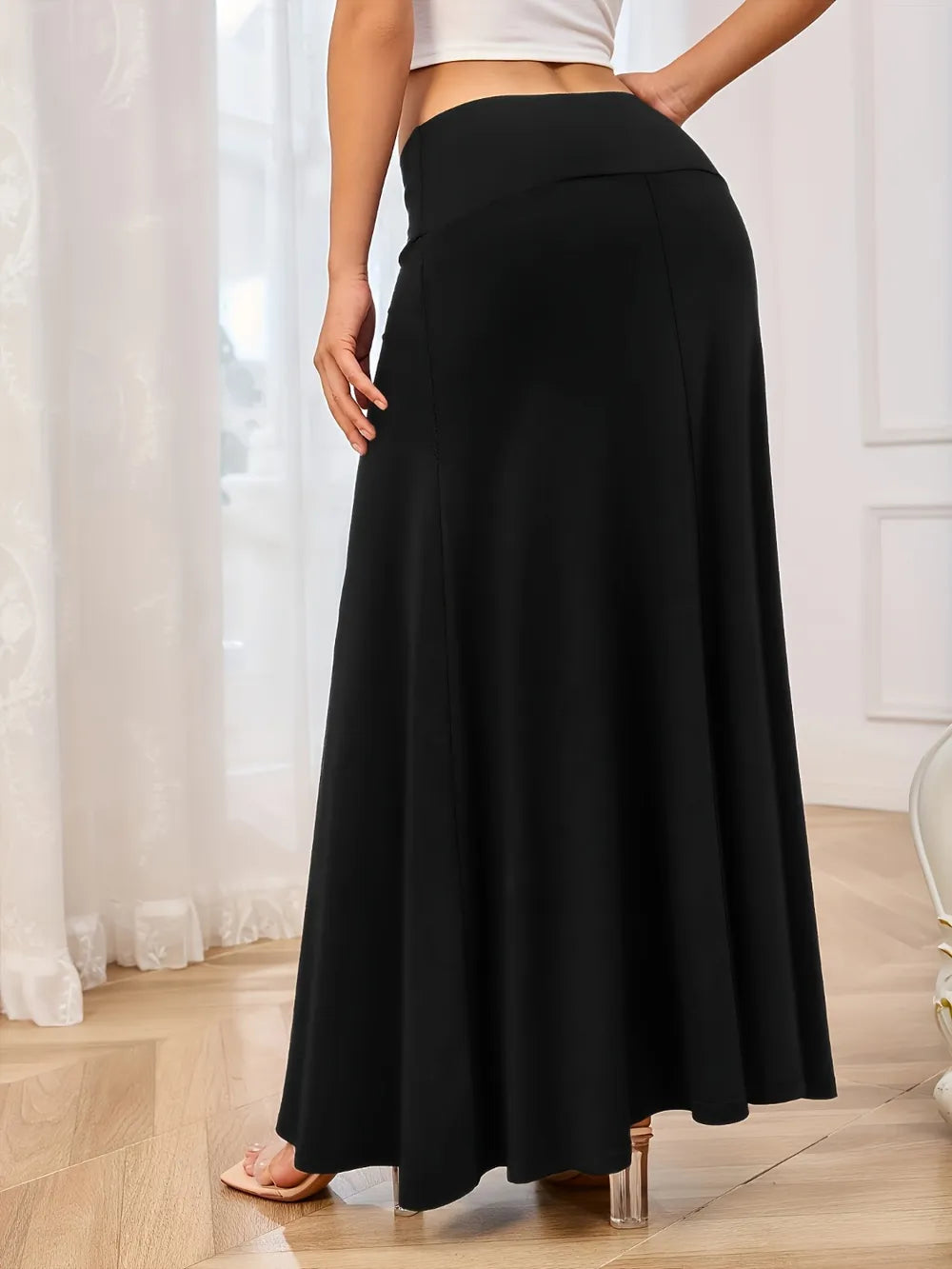 Sway Elastic-Waist Maxi Skirt, view 10