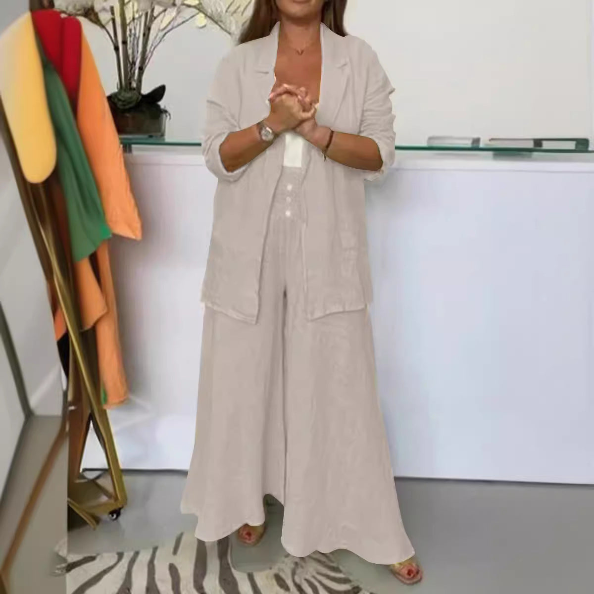 Flow Linen Cotton Wide-Leg Cardigan