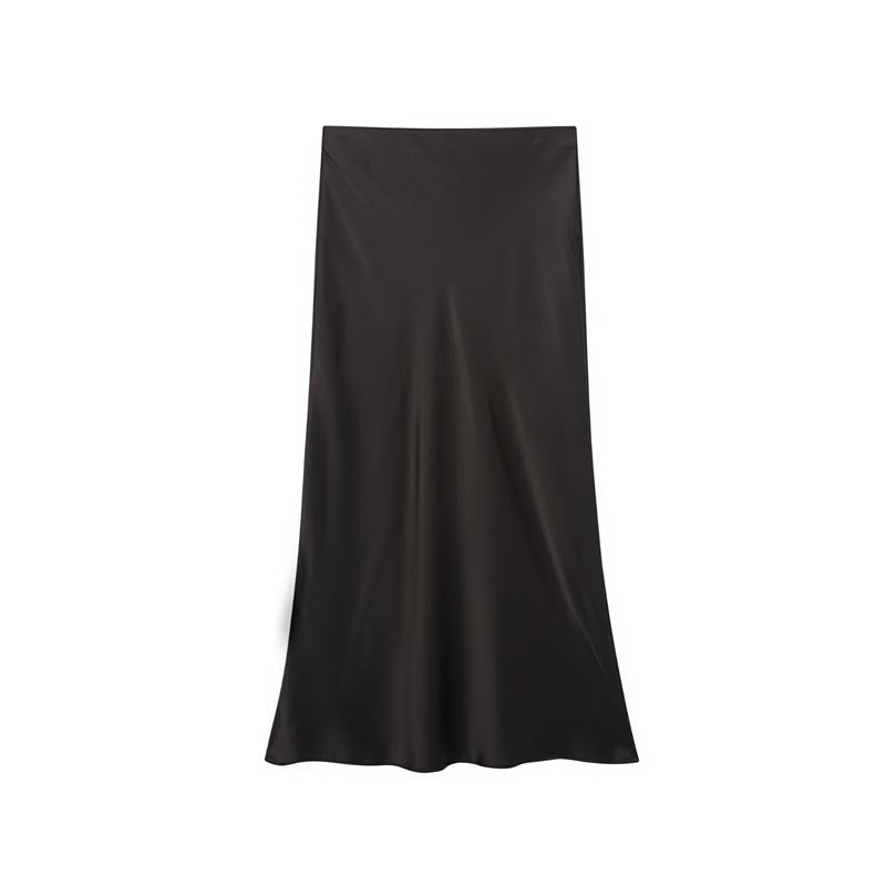 Sway Satin Silky Slim Midi Skirt