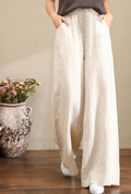 Flow Linen Relaxed Wide-Leg Trousers