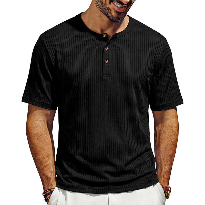 Metro Men's Ribbed Henley Shirt