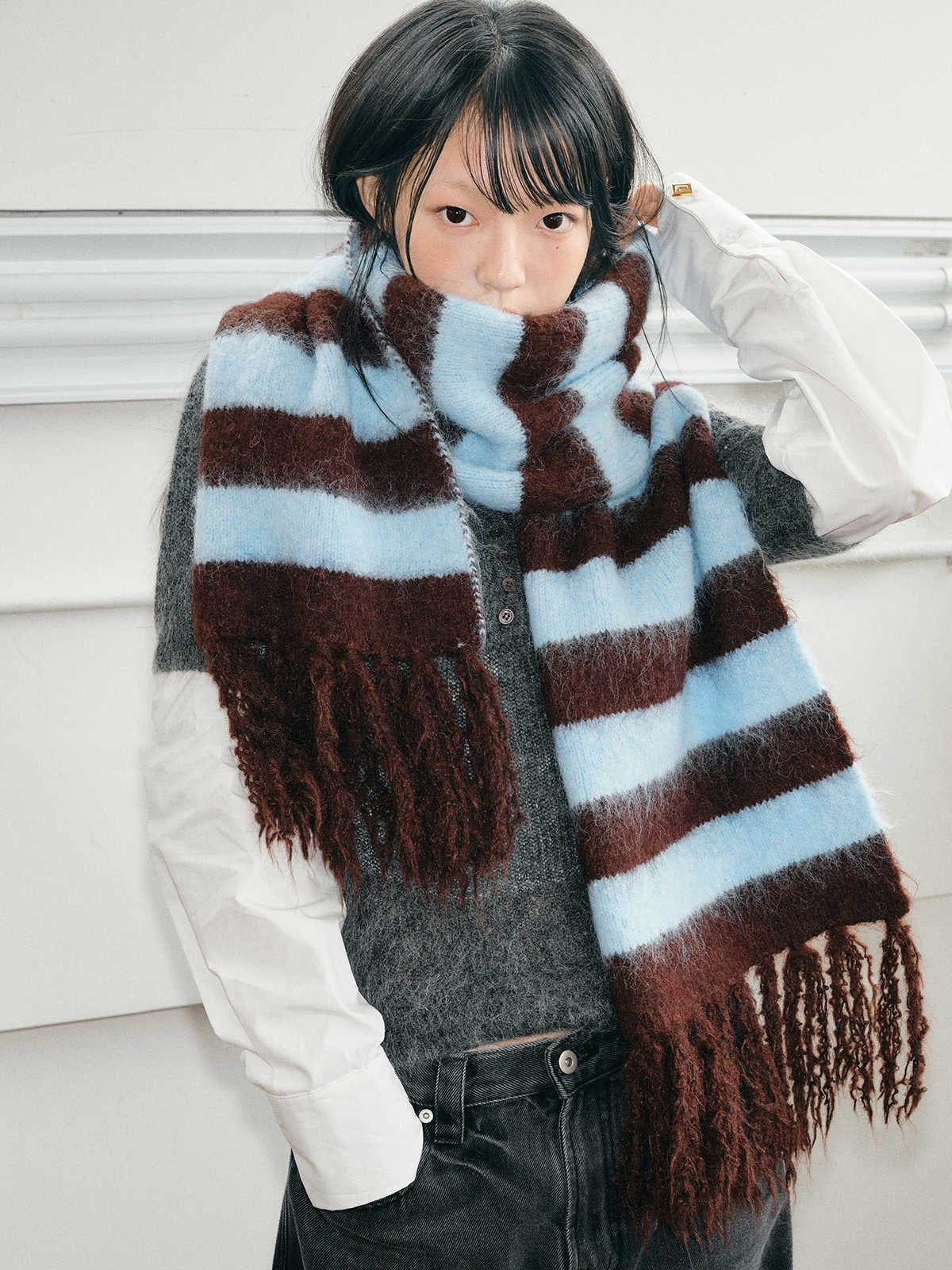 Ember Striped Warm Scarf