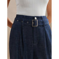 Indigo Wide-Leg High-Waist Jeans